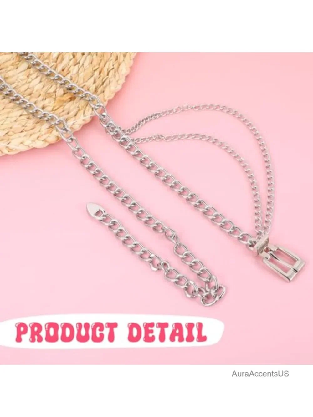 Multilayer Adjustable Metal Waist Chain Belt for Women Dresses Jeans